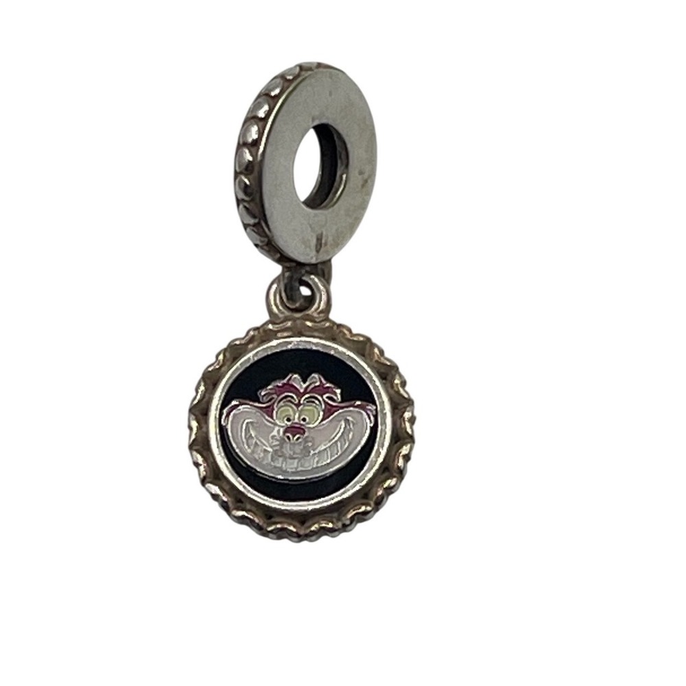 Pandora Disney Alice in Wonderland Cheshire Cat We're All Mad Here Charm S925
